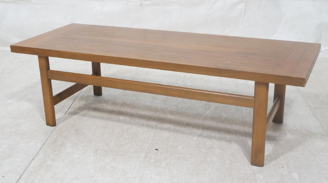 American Modern LANE Bench Coffee Table. Contras: American Modern LANE Bench Coffee Table. Contrasting banded ends.-- Dimensions: H: 15.25 inches: W: 50 inches: D: 19 inches ---