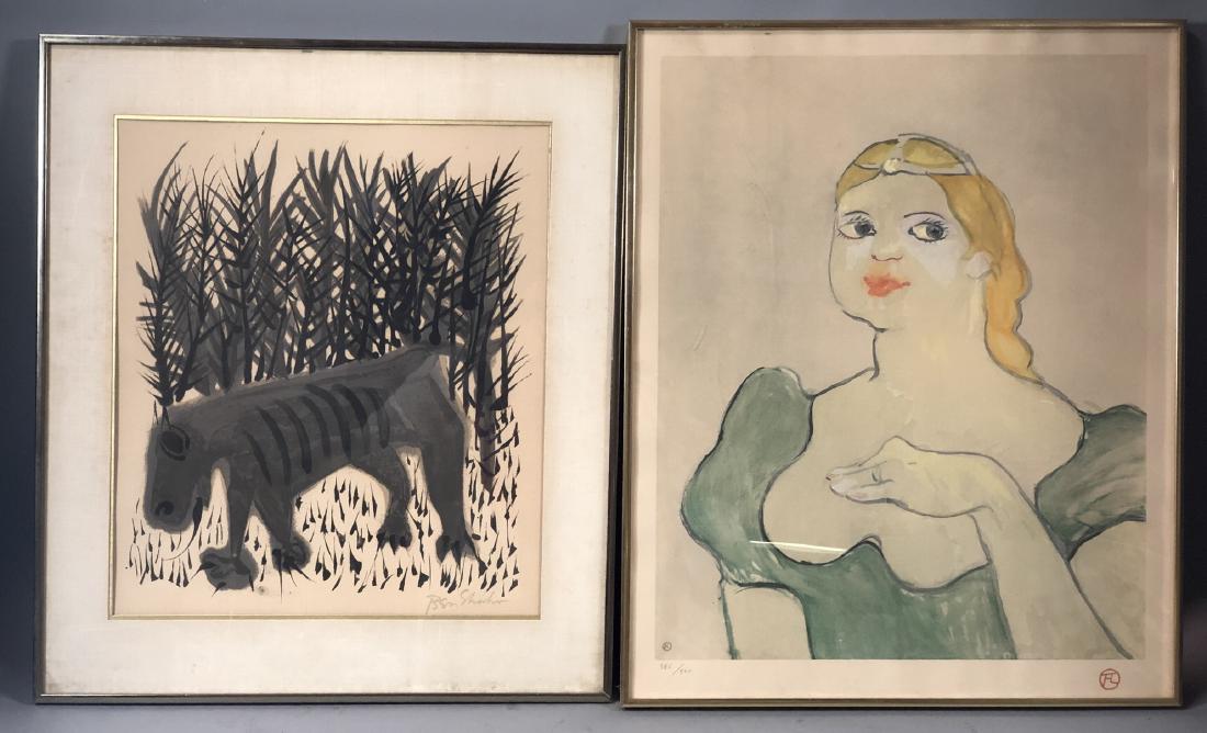2pc Modernist Art Prints. 1) BEN SHAHN Tiger in J (1 of 8)