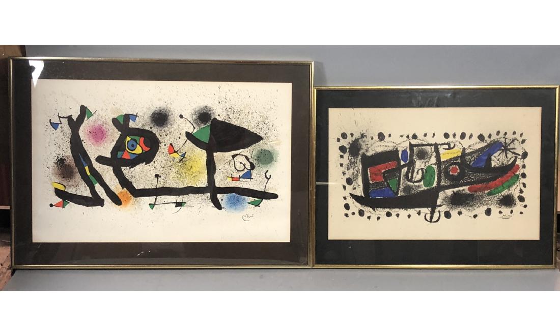 2pc JOAN MIRO  Modernist Graphic Prints. 1) "Star (1 of 8)