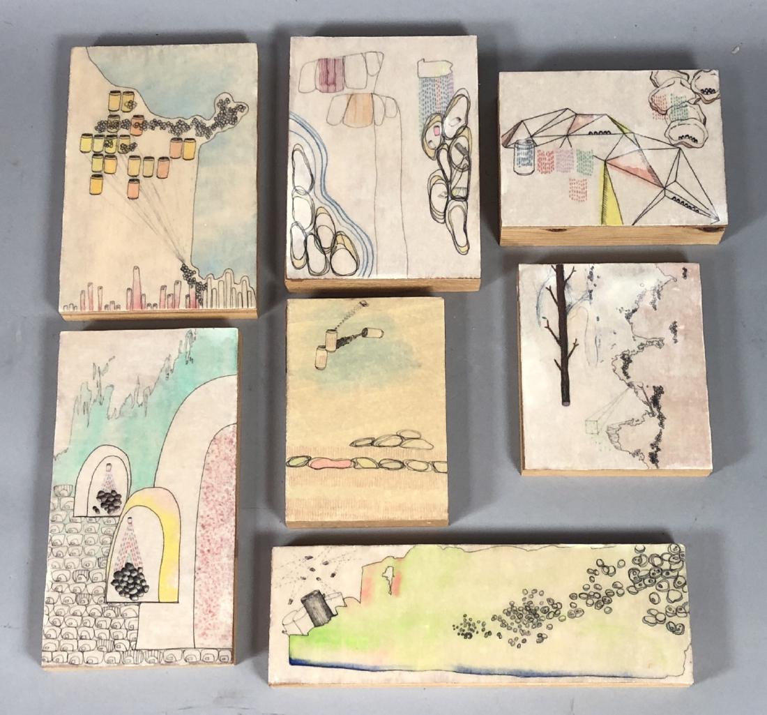 7pc  CHRISTIAN HERR Modernist Abstract Pen and In (1 of 10)