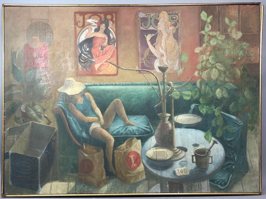 PALMER '75 Modernist Interior Scene Painting. Sea (1 of 9)