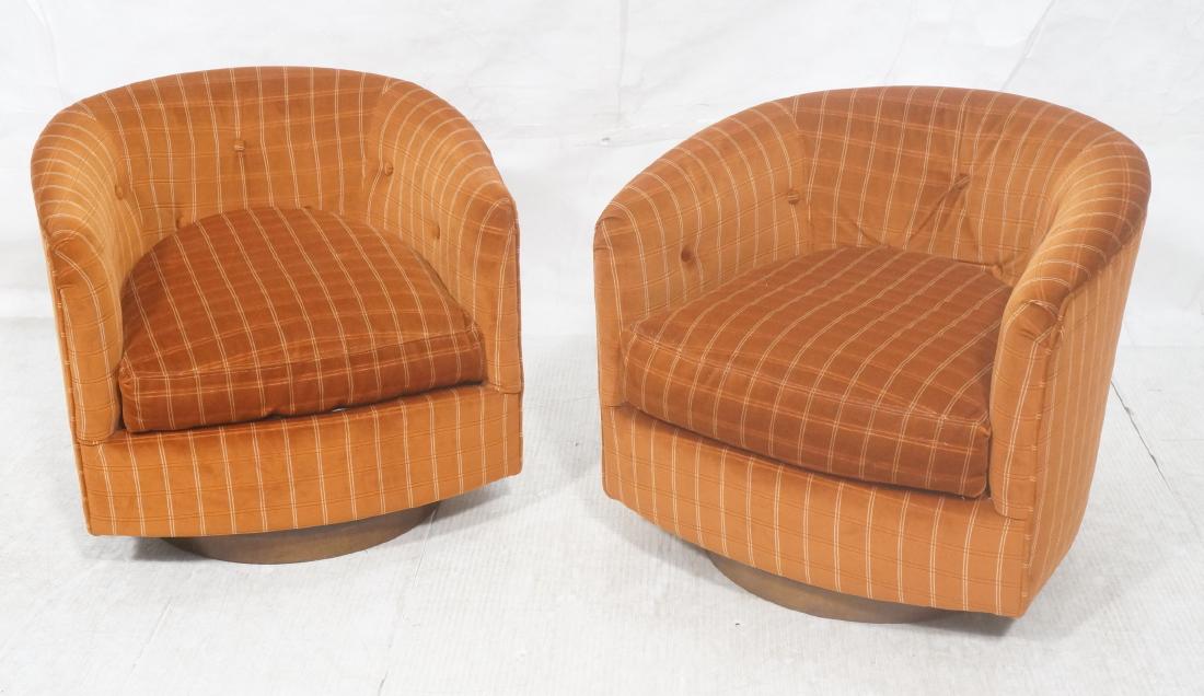 Pr Milo Baughman style swivel lounge chairs. Mode (1 of 14)