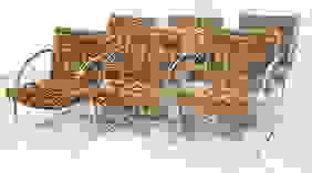 Set of 6 Milo Baughman Dining Chairs. Frames with First Image