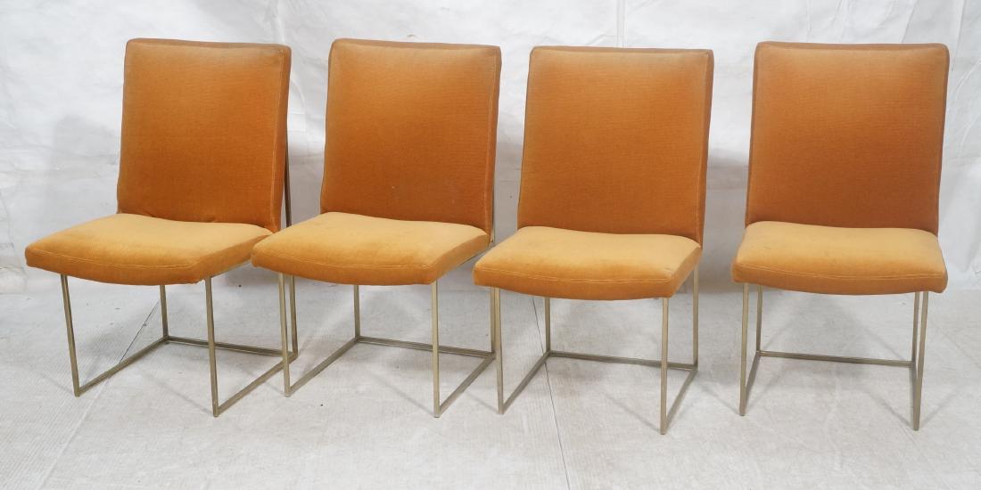 4 Milo Baughman Gold Tone Frame Dining Chairs. Op (1 of 9)