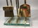 Modernist Brass & Glass Fireplace Fire Tools Set. - 3