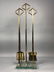 Modernist Brass & Glass Fireplace Fire Tools Set. - 5