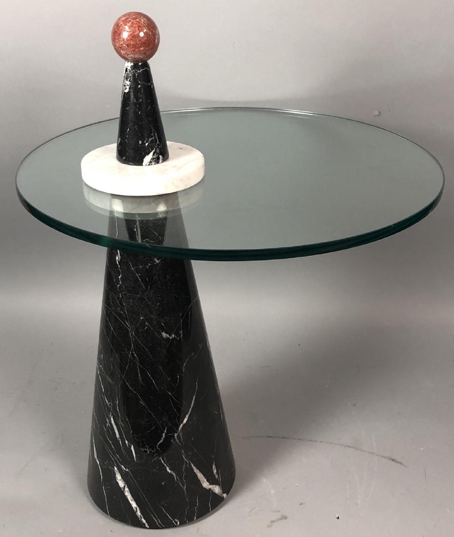 Memphis Style Marble and Glass Side Table. Figure (1 of 6)