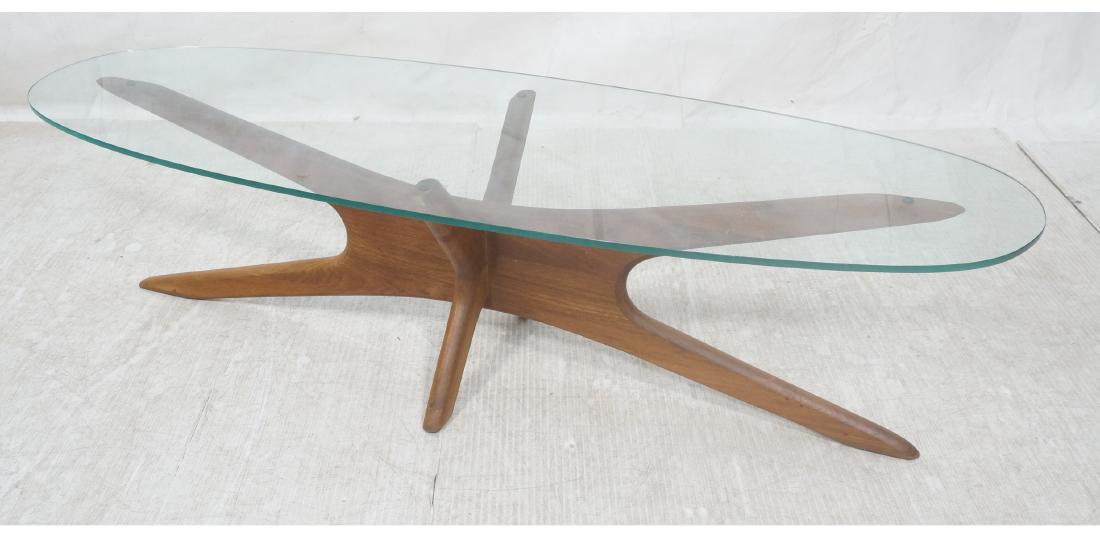 ADRIAN PEARSALL Modernist Walnut Glass Coffee Tab (1 of 7)