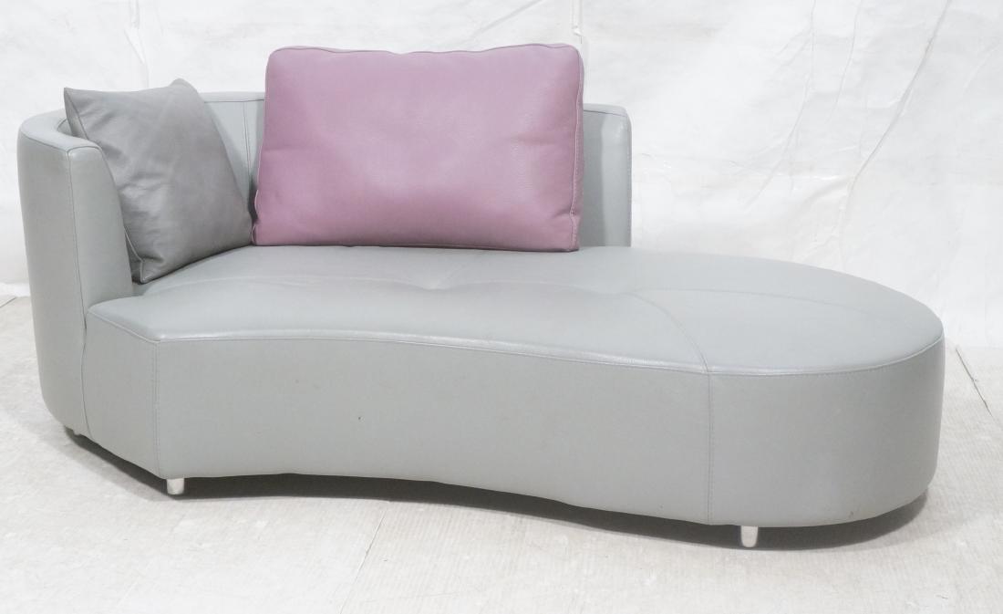 Gray Leather ROCHE BOBOIS Modernist Designer Sofa (1 of 8)
