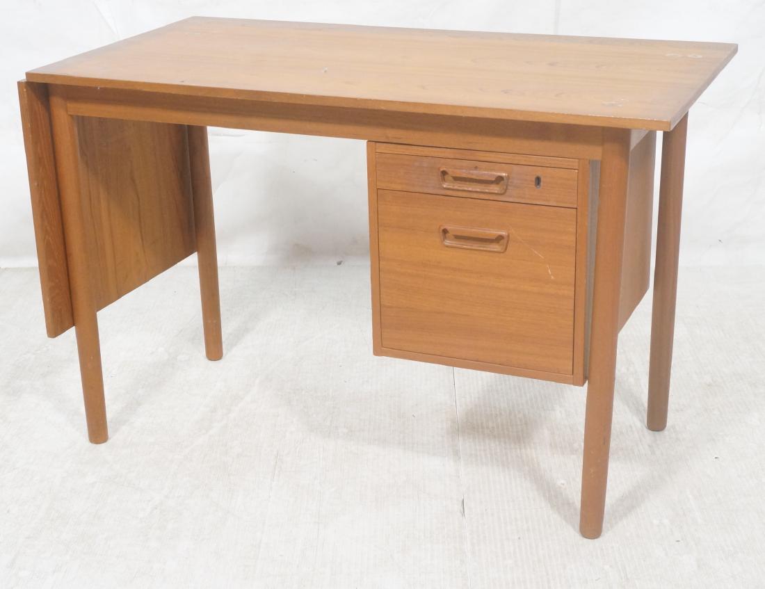 Danish Modern Side Drop Leaf Teak Desk. 19.5" lea (1 of 11)