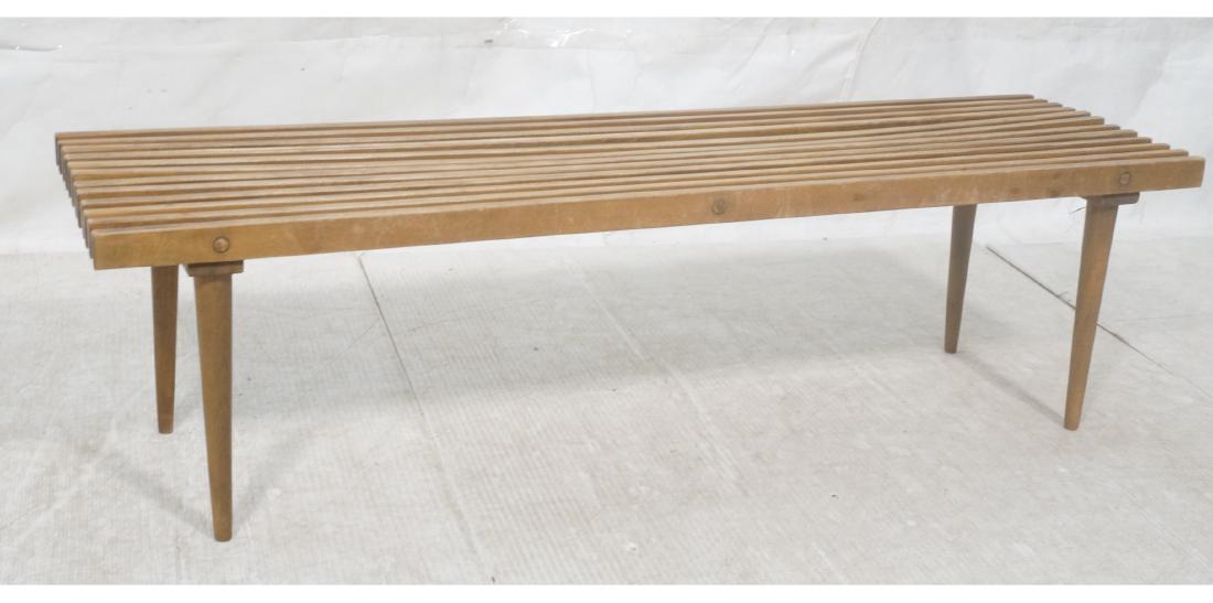 Modernist Wood Slat Bench Coffee Table. Tapered p (1 of 7)