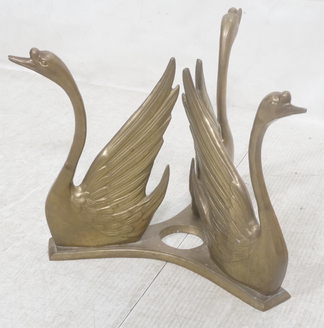 Decorator Brass Swan Coffee Table Base. 3 swans o (1 of 9)