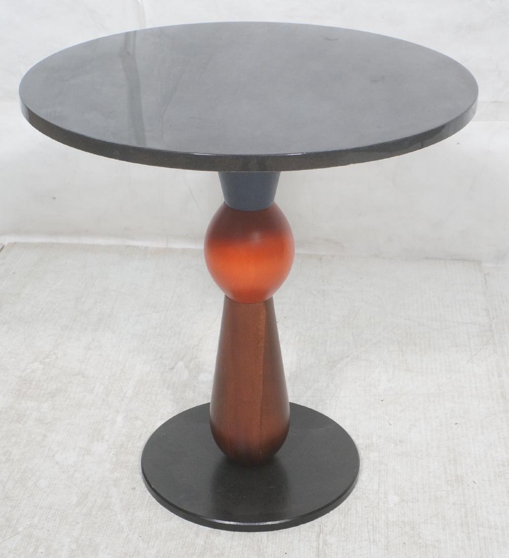 MEMPHIS STYLE Marble Top Modernist Pedestal Table (1 of 8)