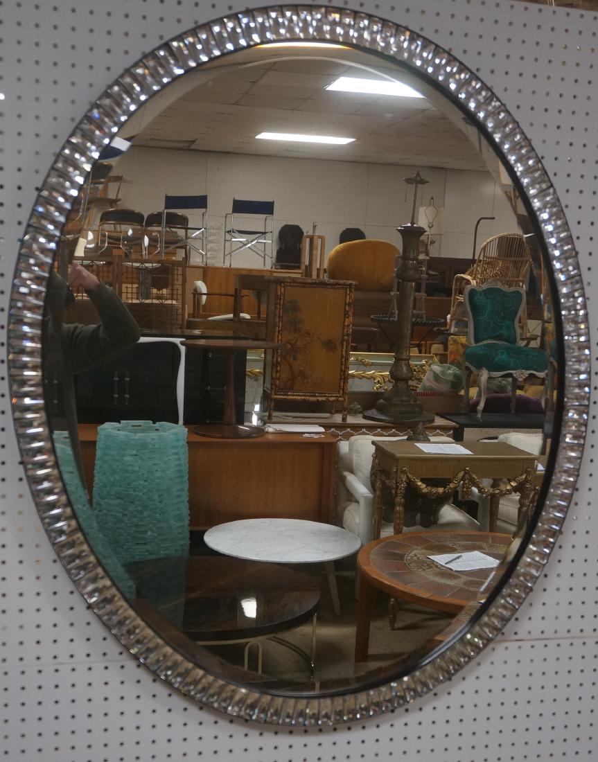 Decorator Faceted Crystal Frame Beveled Oval Mirr (1 of 7)