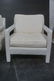Pr White Vinyl Parson Style Lounge Chairs. Frame - 2