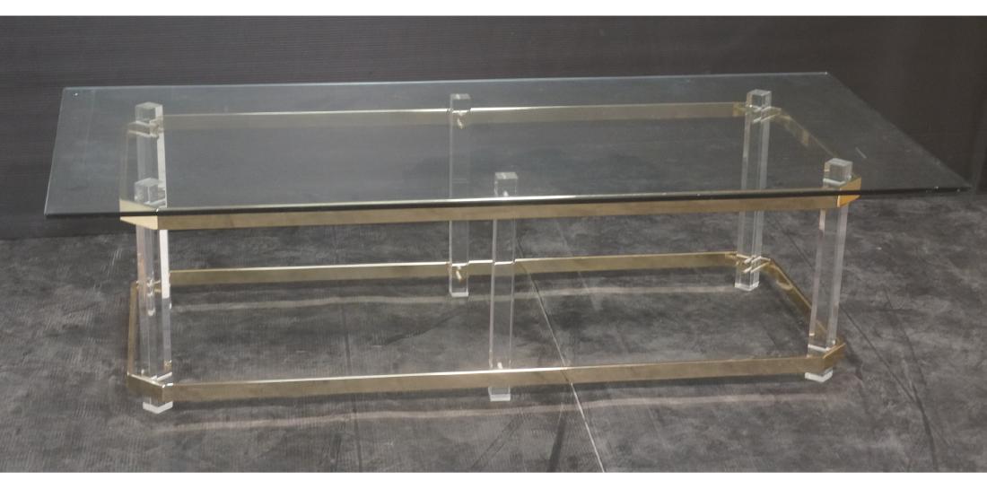 Charles Hollis Jones Coffee Table. Lucite, Metal, (1 of 9)