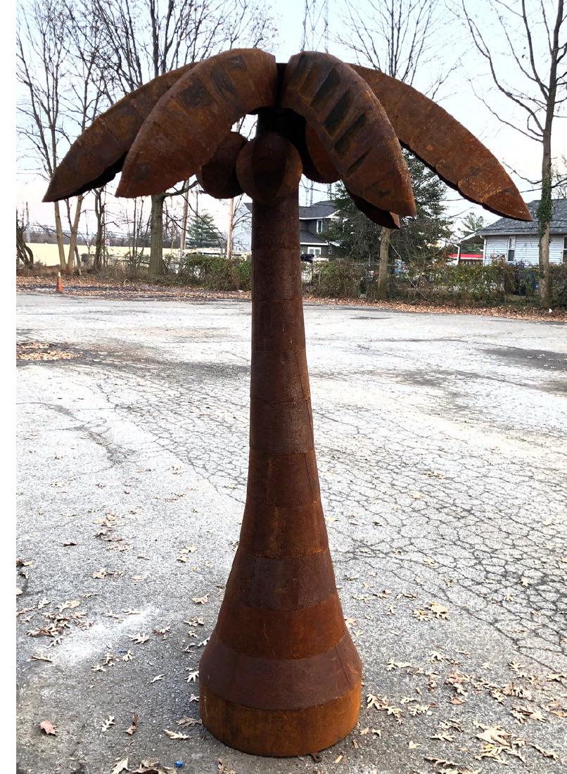 Large Outdoor Steel Palm Tree Sculpture. Welded