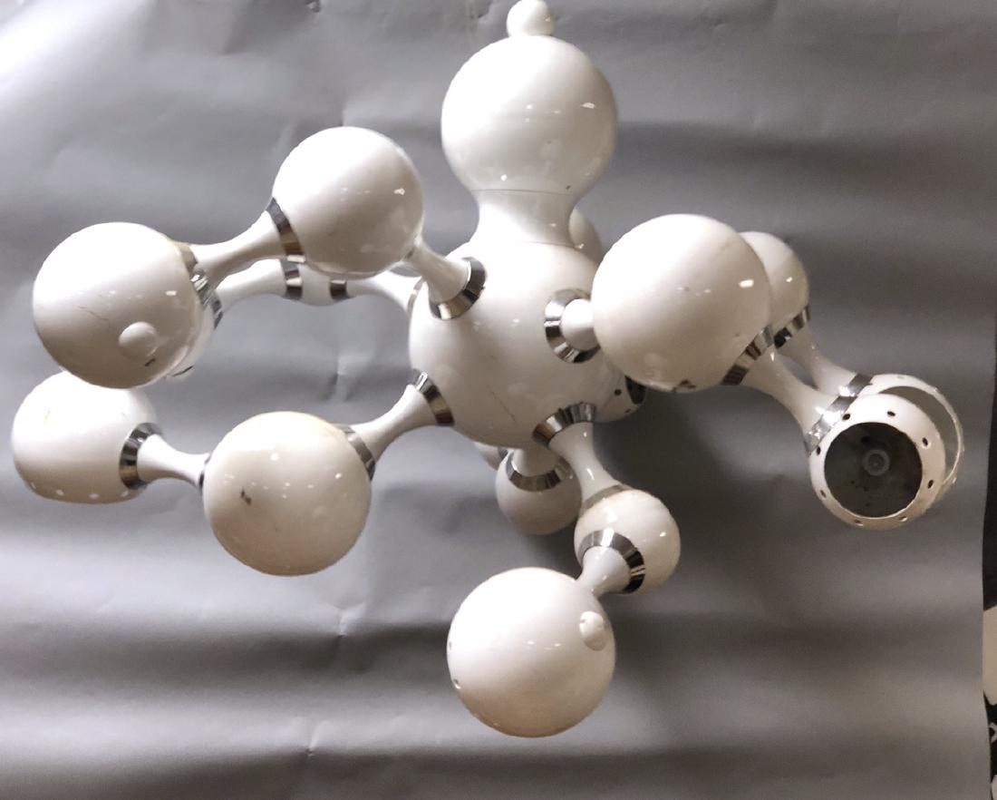 Modernist White Enamel Pod Form Adjustable Chande (1 of 9)