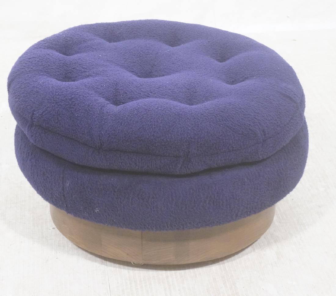 ADRIAN PEARSALL Plush Blue Ottoman Foot Stool. Mo (1 of 7)