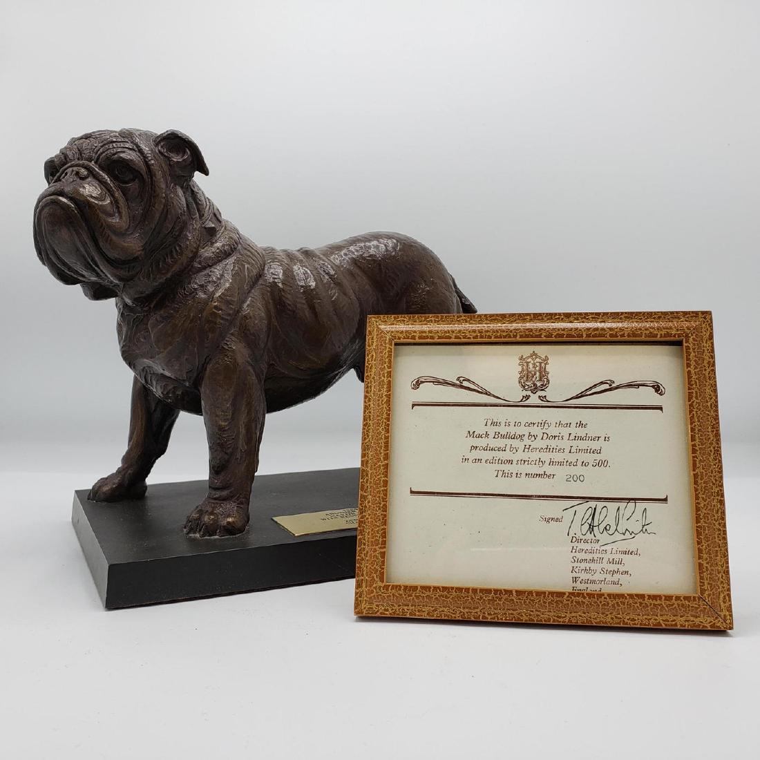 Doris Lindner Bronze Bulldog for Frank Rizzo Ltd.: Doris Lindner Bronze Bulldog for Frank Rizzo Ltd. 200/500 with certificate.This item was part of Former Philadelphia Mayor Frank L. Rizzo's personal items. Included with this lot will be a copy of let