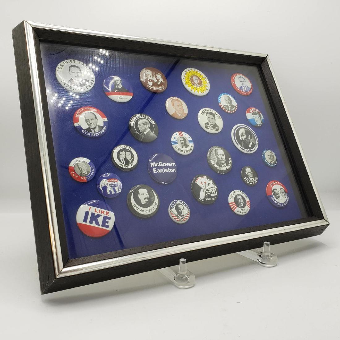 Framed Collection of Political buttons from Mayor Rizzo (1 of 7)