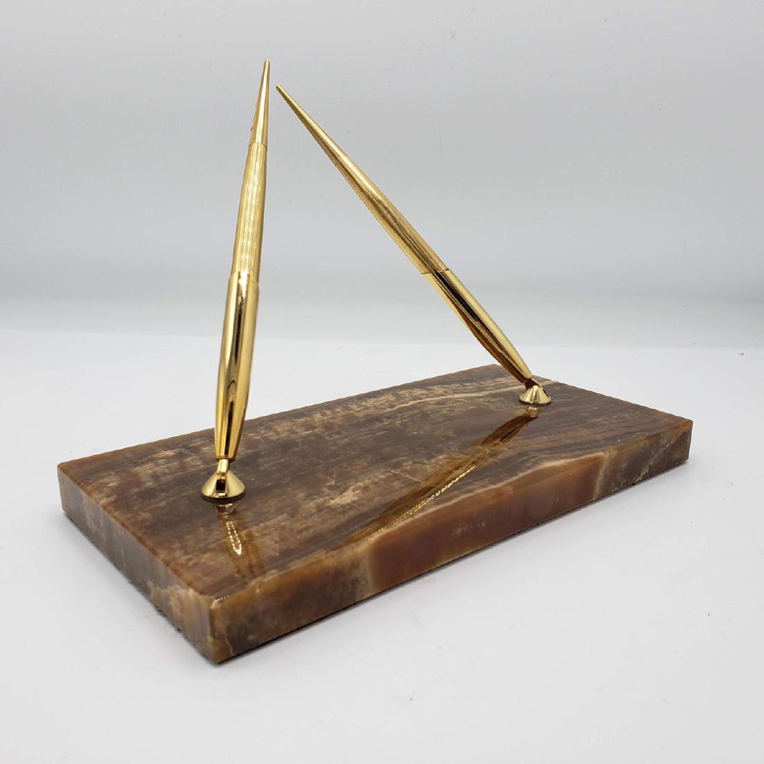 Brown Marble Desk Pen Set  This item was pa (1 of 6)