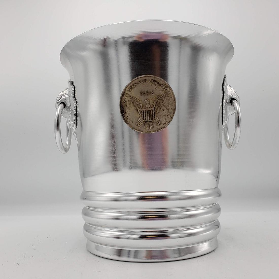American Embassy Paris Aluminum Ice Bucket. Signe (1 of 4)