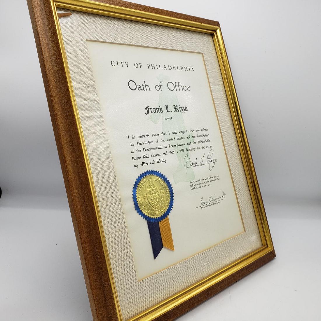 Frank Rizzo Oath of Office 1972 Framed with Gold (1 of 5)