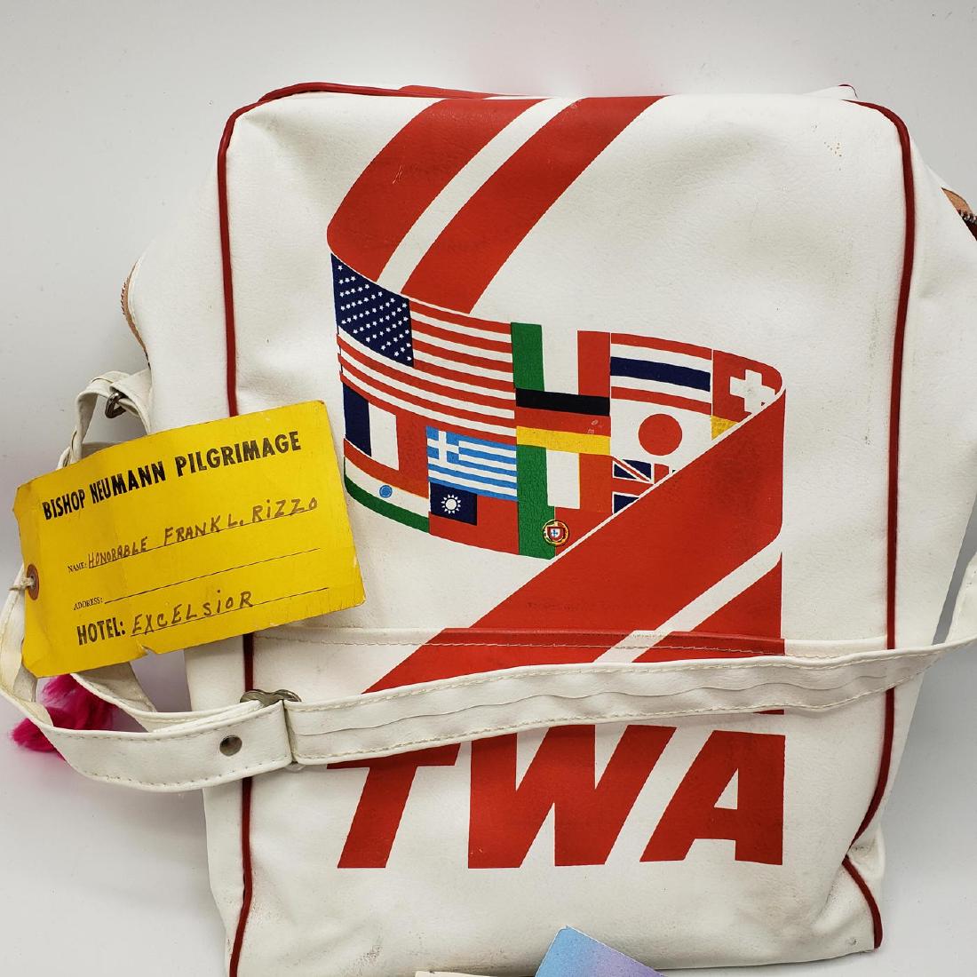 Bishop John Neumann Pilgrimage Lot. Including TWA: Bishop John Neumann Pilgrimage Lot. Including TWA bag and papers from the trip. With Frank Rizzo luggage tag. June 1977.This item was part of Former Philadelphia Mayor Frank L. Rizzo's personal items.