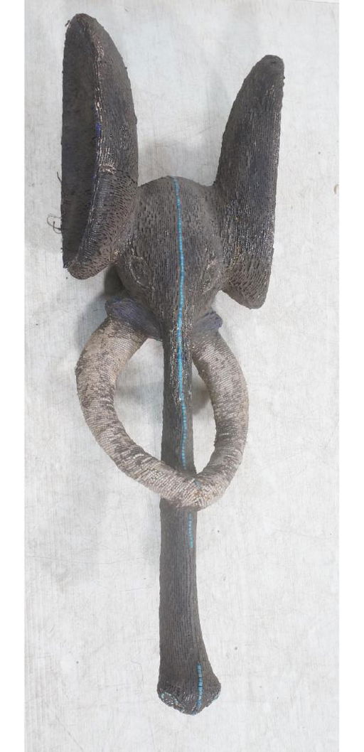 Tribal Carved Wood Elephant Head Wall Sculpture