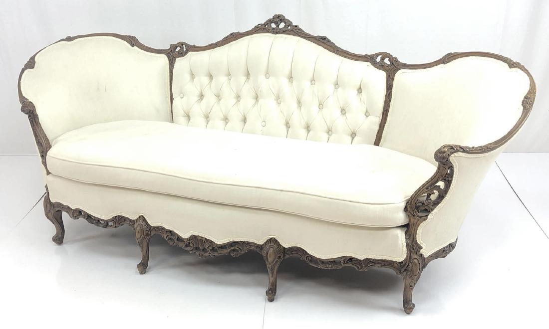 French Style Carved Wood Frame Vintage Sofa Couch Jan 29, 2019