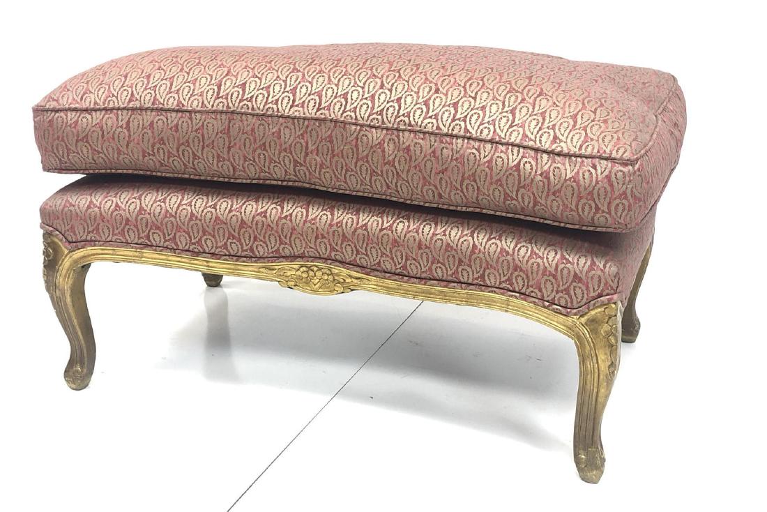 Down Pillow Cushion Top French Style Bench. Gilt (1 of 9)
