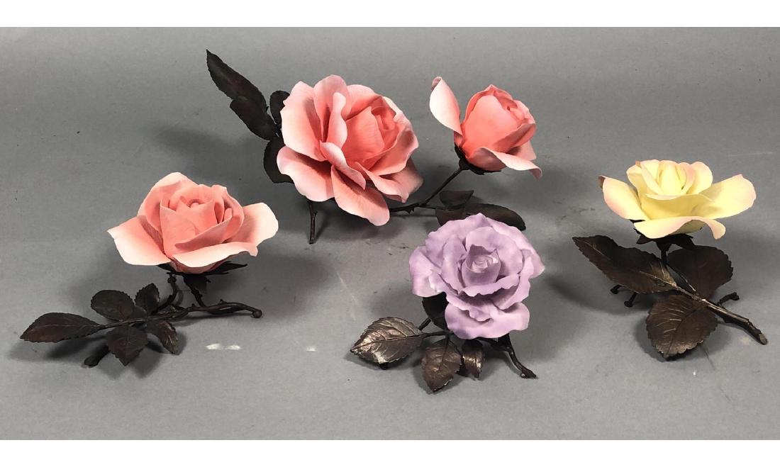 4pc BOEHM Porcelain Rose, Bronze Sculptures. "Que (1 of 8)