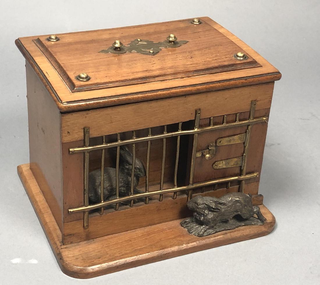 Cigarette Cigar Figural Box. Figural bronze rabbi (1 of 8)