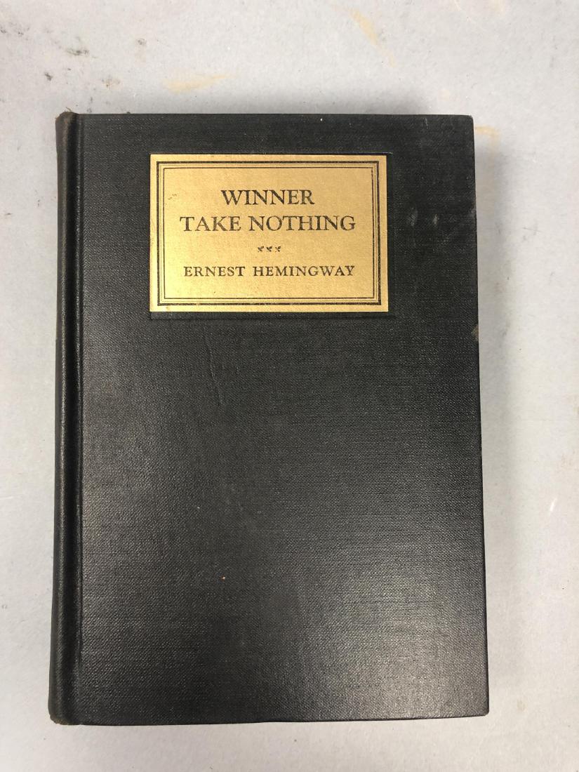HEMINGWAY, ERNEST. "Winner Take Nothing". NY 1933 (1 of 10)