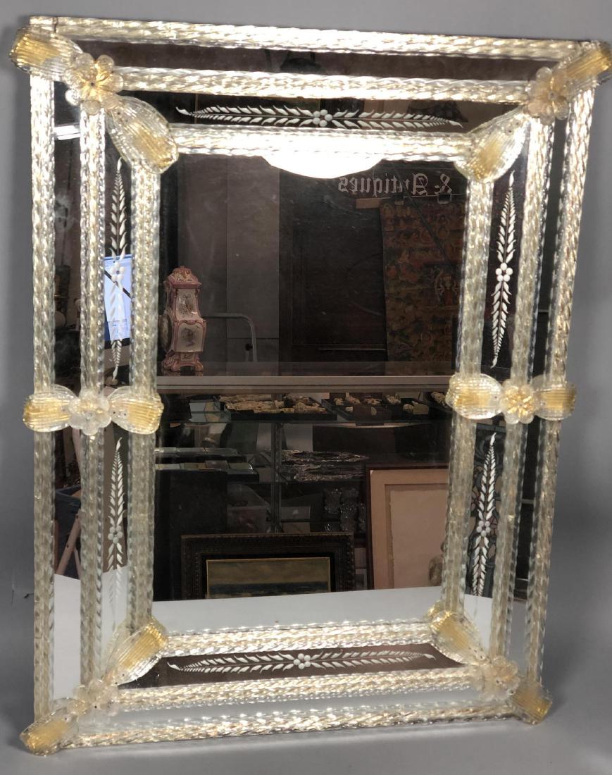 Murano Italian Art Glass Wall Mirror. Rectangular (1 of 9)