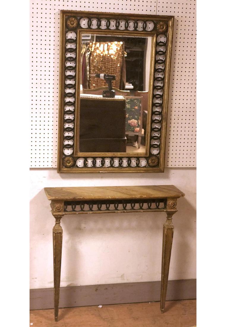 Italianate Gilt Carved Wood Hall Table & Mirror. (1 of 12)
