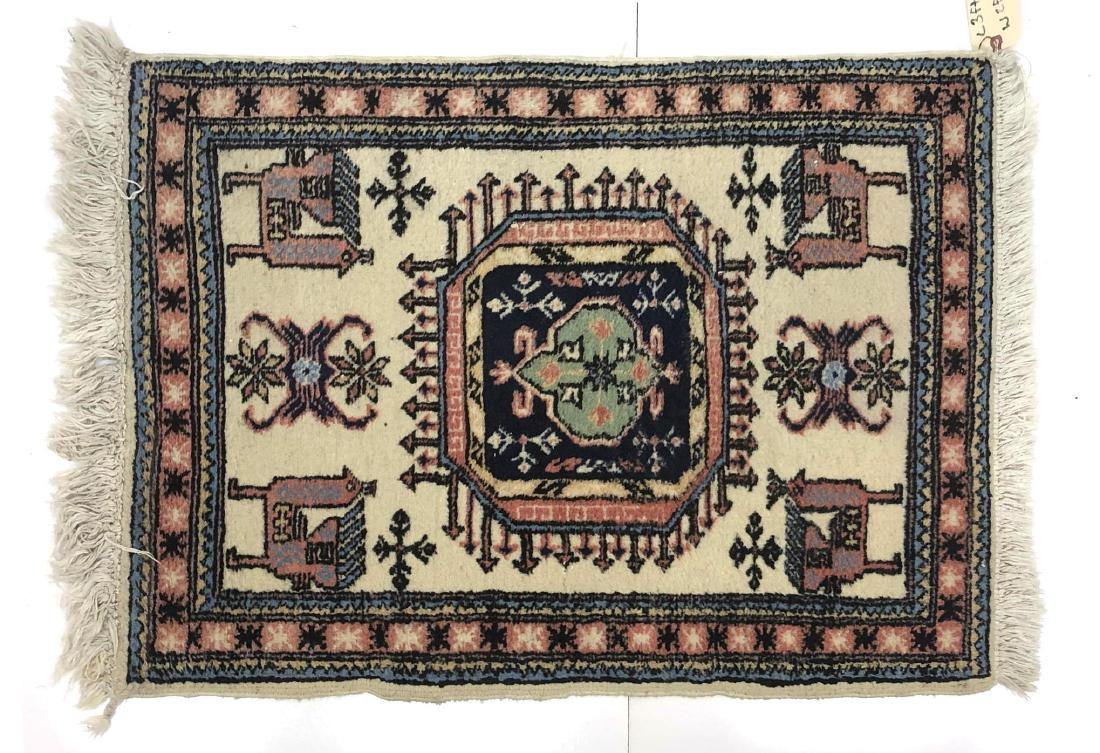 3'1" x 2'3" Small Iranian Wool Area Rug Carpet. W (1 of 8)