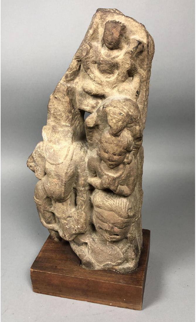 Antique Carved Stone Sculpture.  Buddhist. Possib (1 of 9)