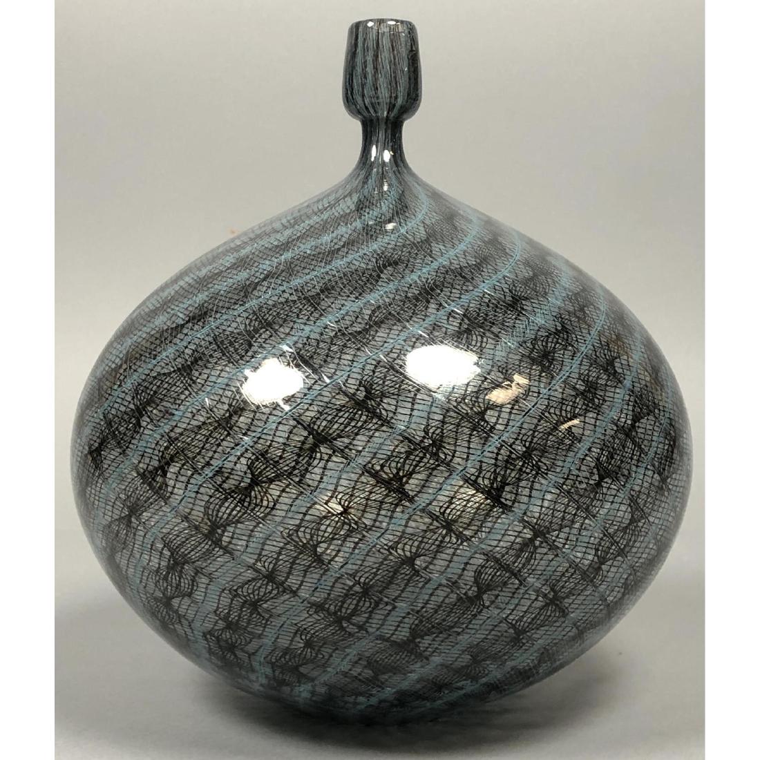 Latticino American Art Glass Vase. Stylish form w (1 of 5)