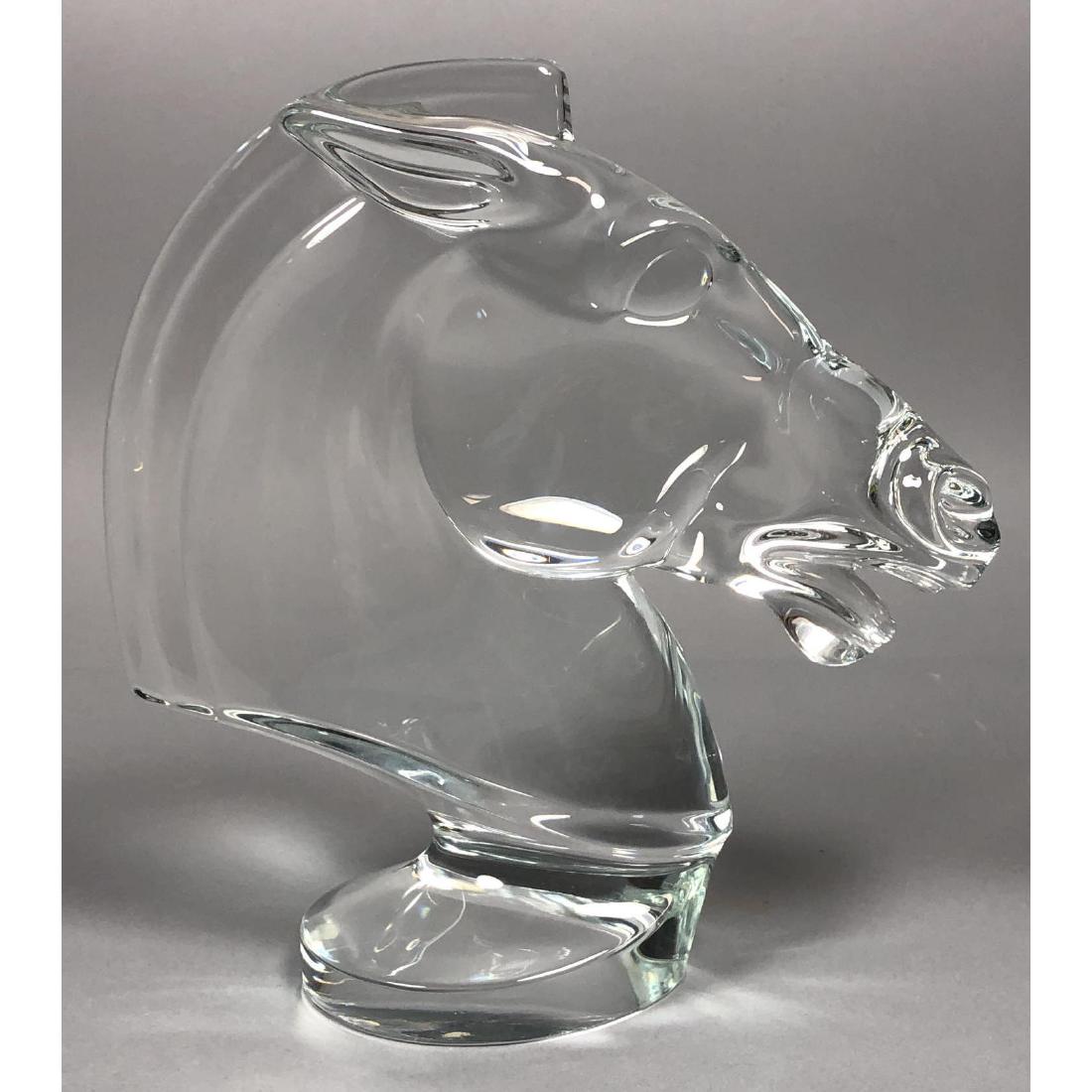 Large SEVRES France Crystal Horse Head Sculpture. (1 of 7)