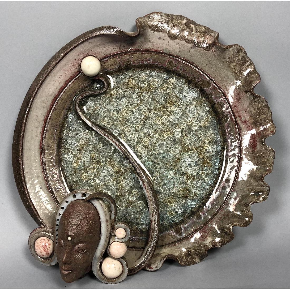 JOHN CHEER Artisan Pottery Wall Sculpture. Round (1 of 6)