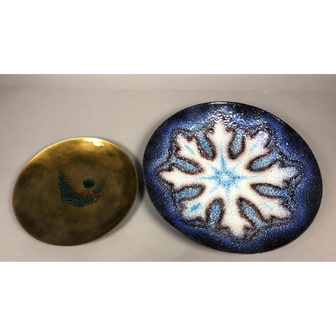 2pcs Large Copper & Enamel Modernist Chargers. BO (1 of 8)