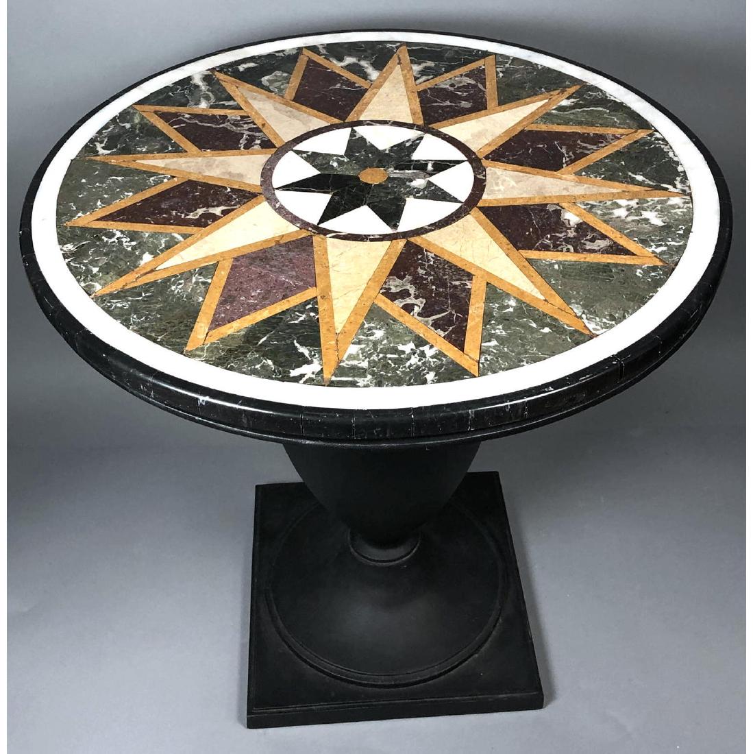 Pietra Dura Top Round Side Table. Metal Urn Form (1 of 8)