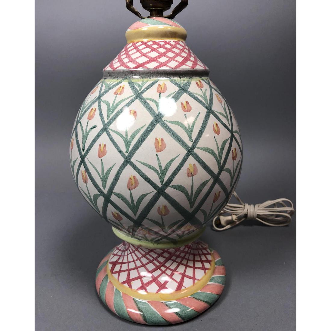 MACKENZIE CHILDS Art Pottery Table Lamp. Bulbous (1 of 9)