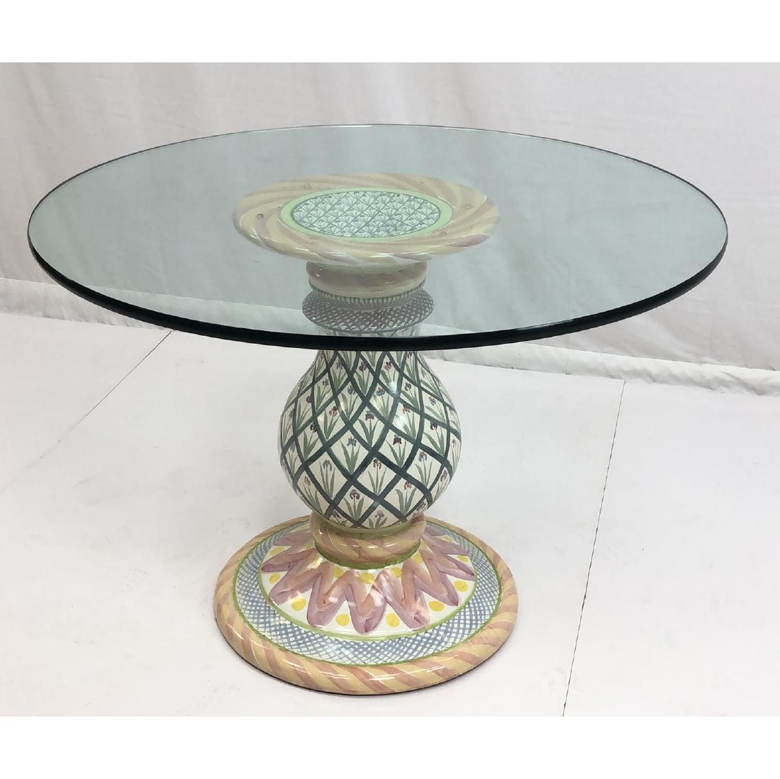 MACKENZIE CHILDS Handmade Pottery Base Table. Bul (1 of 10)