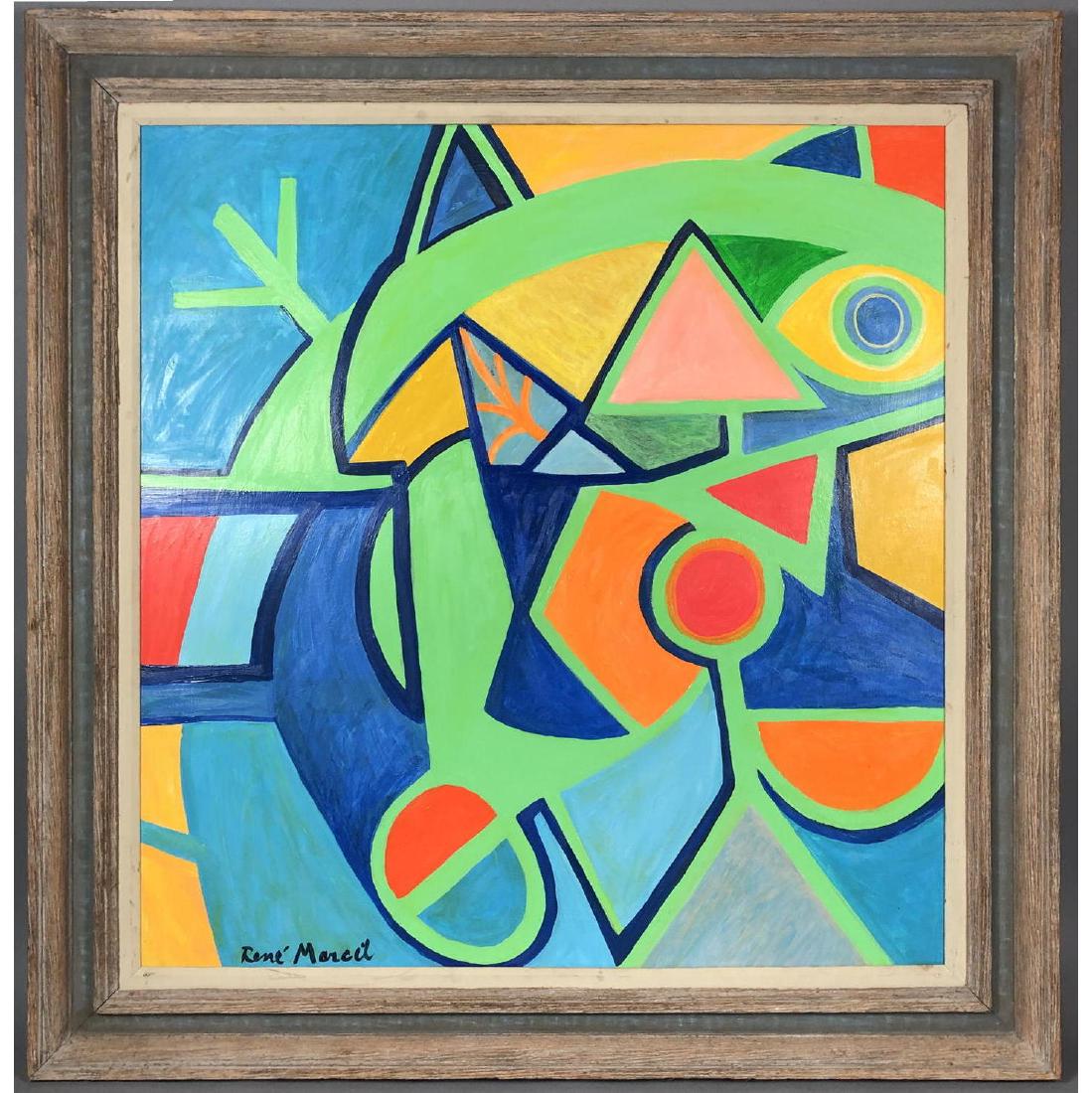 RENE MARCIL Modernist Abstract Oil Painting. Geom (1 of 11)