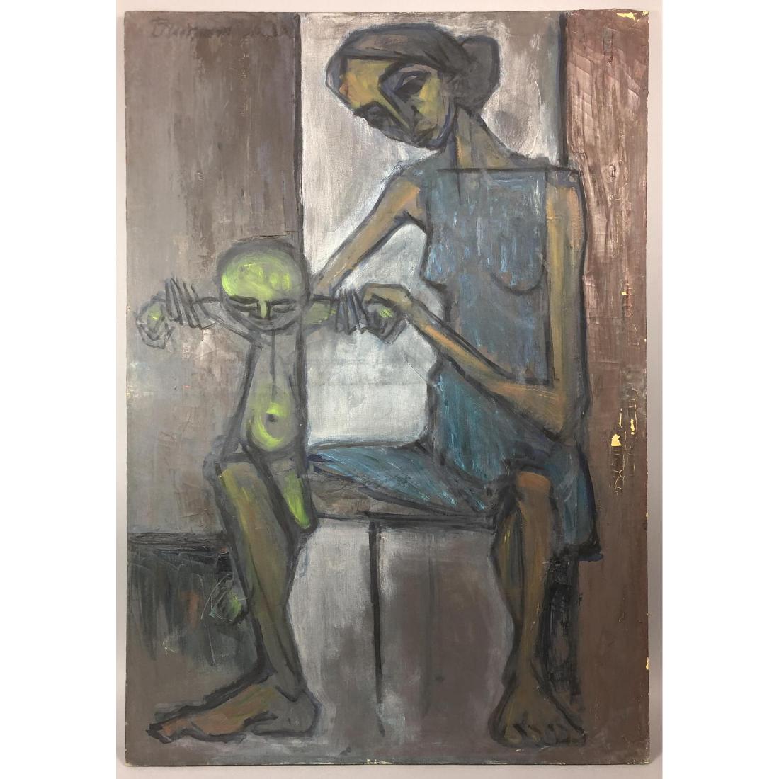 JACQUES DUNHAM Figural Modernist Oil Painting. Se (1 of 8)