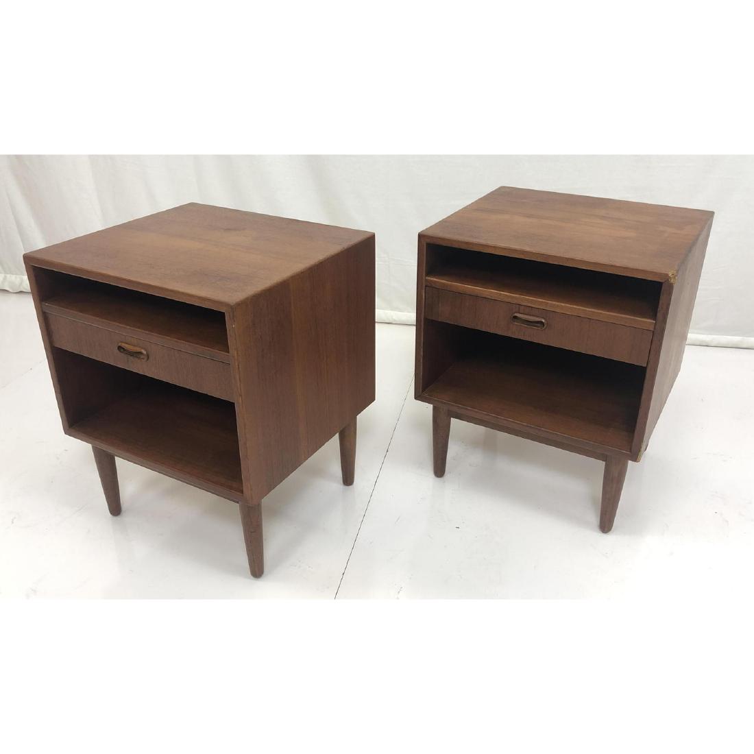 Pr Danish Modern Teak Night Stands. Tapered Peg l (1 of 9)