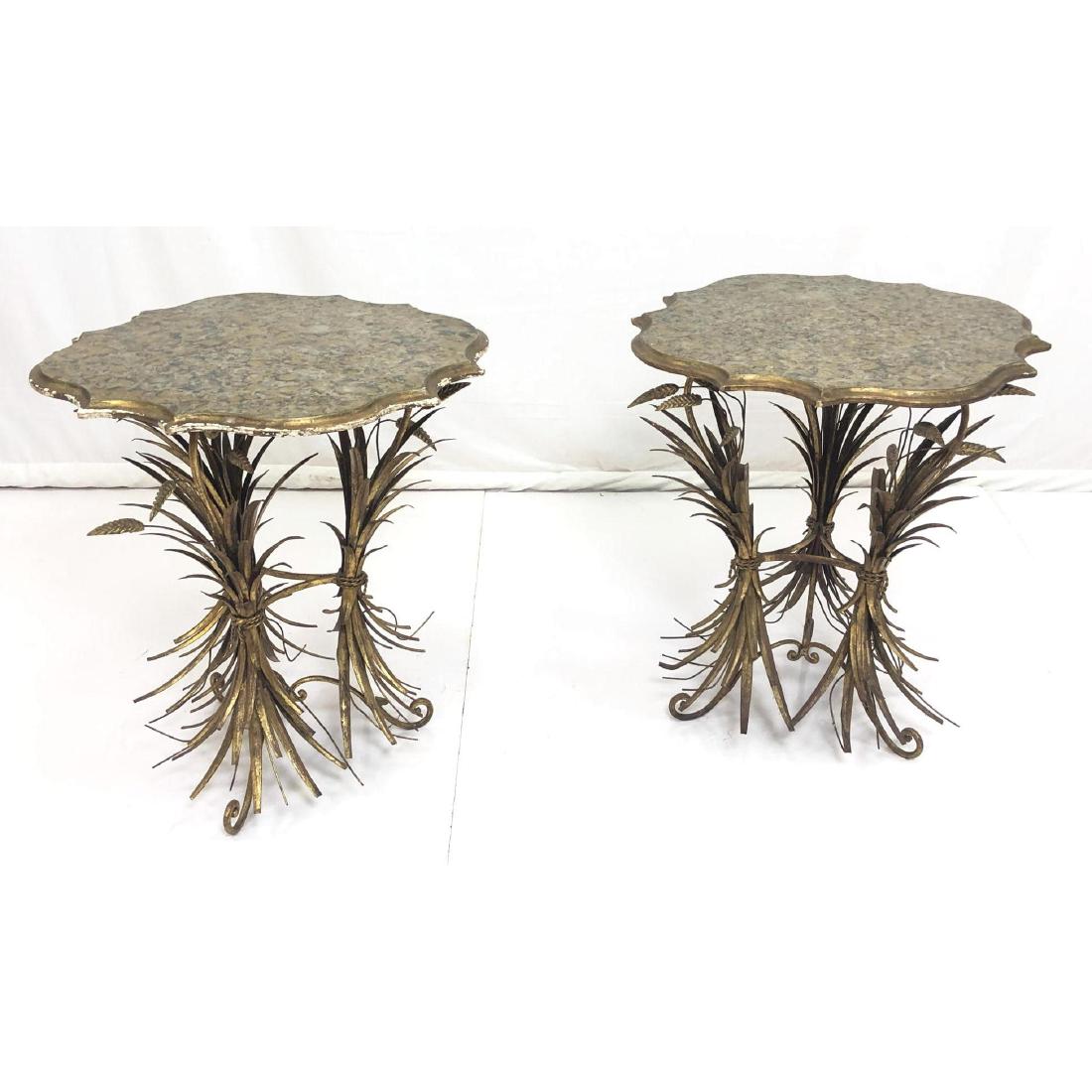 Pr Italian Decorator Gilt Wheat Sheaf Occasional (1 of 7)